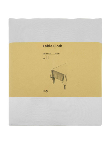 Tovaglia da Tavolo Rettangolare Bianco 140 x 200 cm Poliestere