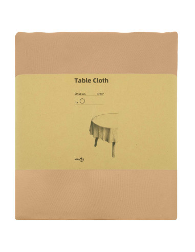 Tovaglia da Tavolo Rotondo Beige Ø 160 cm Poliestere