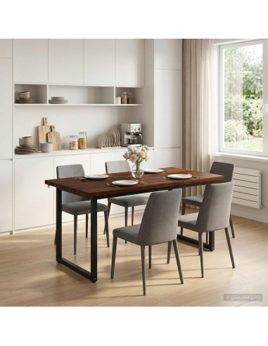 Tavolo da pranzo quadrato 160 x 70 x 75 cm Marrone Scuro