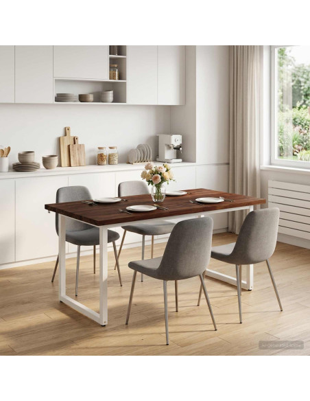 Tavolo da pranzo quadrato 160 x 70 x 75 cm Marrone Scuro