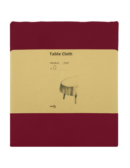Tovaglia da Tavolo Ovale Rosso Vino 130 x 220 cm Poliestere