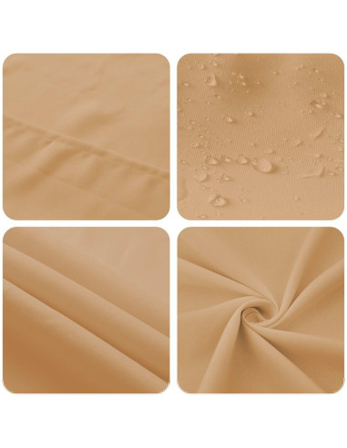 Tovaglia da Tavolo Ovale Beige 160 x 220 cm Poliestere