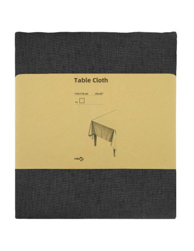 Tovaglia da Tavolo Quadrato Grigio Scuro 110 x 110 cm