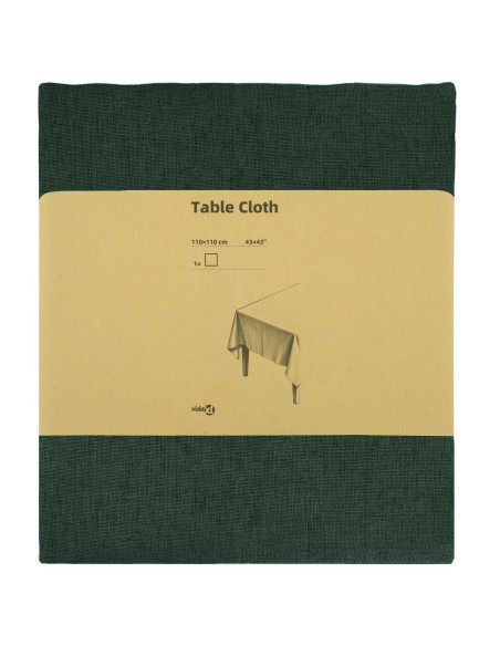 Tovaglia da Tavolo Quadrato Verde Scuro 110 x 110 cm