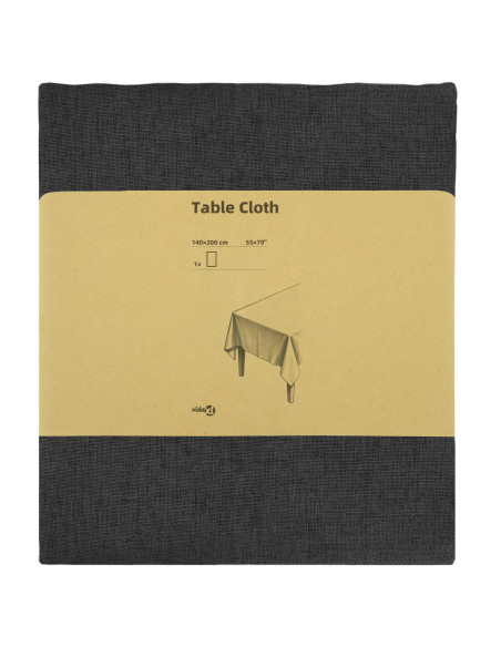 Tovaglia da Tavolo Rettangolare Grigio Scuro 140 x 200 cm
