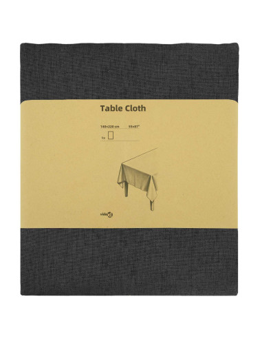 Tovaglia da Tavolo Rettangolare Grigio Scuro 140 x 220 cm