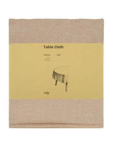 Tovaglia da Tavolo Rotondo Beige Ø 160 cm