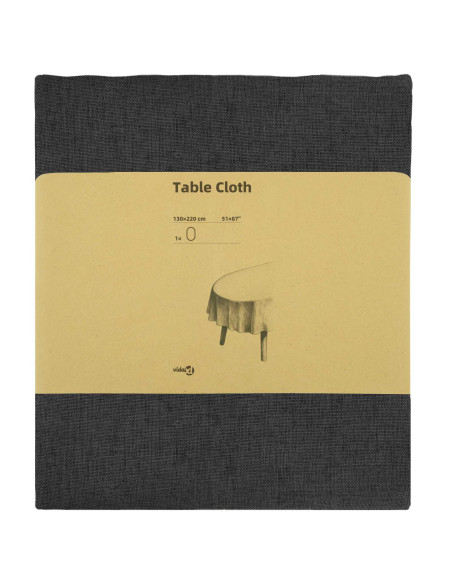 Tovaglia da Tavolo Ovale Grigio Scuro 130 x 220 cm