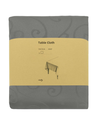 Tovaglia da Tavolo Quadrato Grigio Chiaro 110 x 110 cm