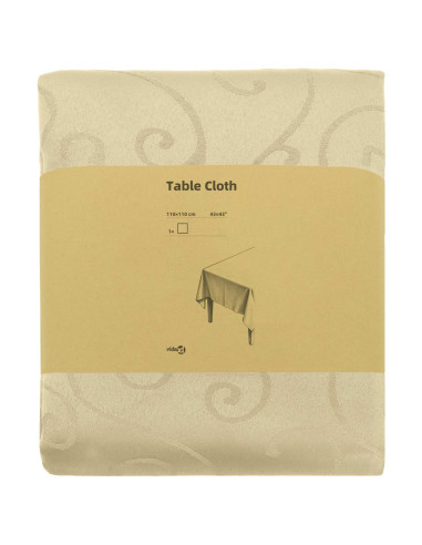 Tovaglia da Tavolo Quadrato Bianco Crema 110 x 110 cm