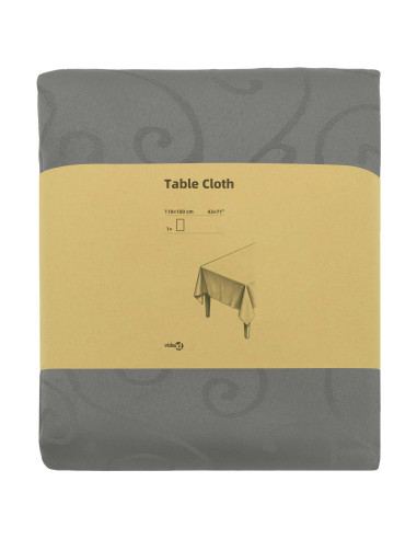 Tovaglia da Tavolo Rettangolare Grigio Chiaro 110 x 180 cm