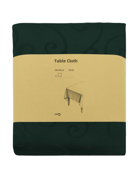 Tovaglia da Tavolo Rettangolare Verde Scuro 140 x 140 cm