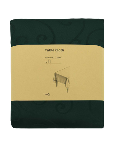 Tovaglia da Tavolo Rettangolare Verde Scuro 140 x 160 cm