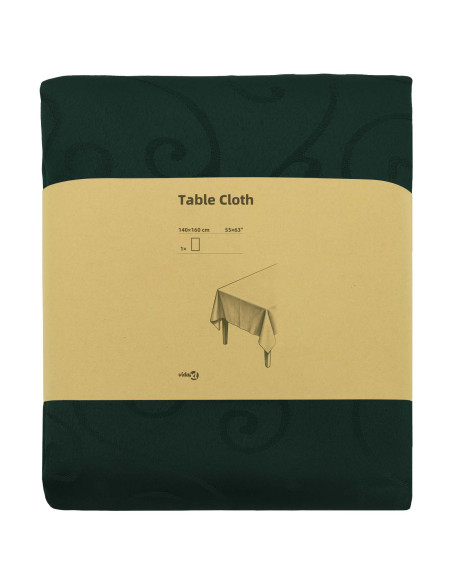 Tovaglia da Tavolo Rettangolare Verde Scuro 140 x 160 cm