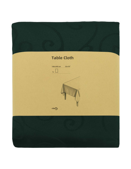 Tovaglia da Tavolo Rettangolare Verde Scuro 140 x 200 cm
