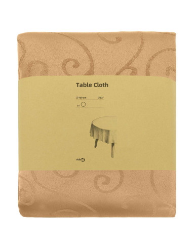 Tovaglia da Tavolo Rotondo Beige Ø 160 cm