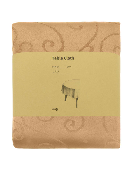 Tovaglia da Tavolo Rotondo Beige Ø 180 cm