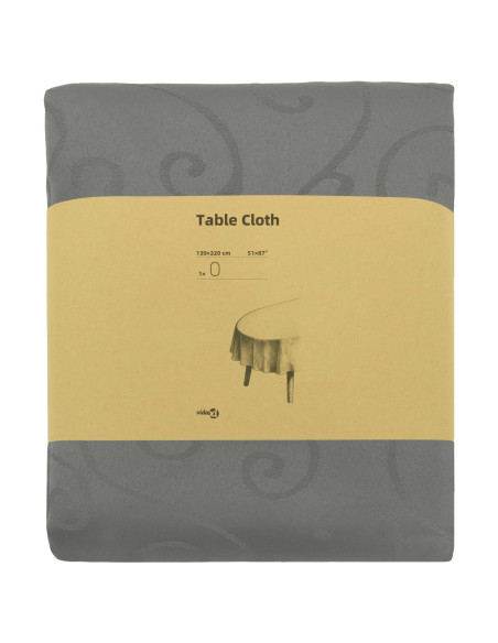 Tovaglia da Tavolo Ovale Grigio Chiaro 130 x 220 cm