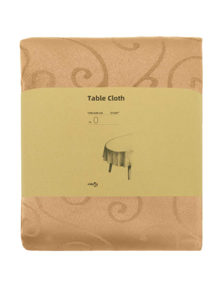 Tovaglia da Tavolo Ovale Beige 130 x 220 cm