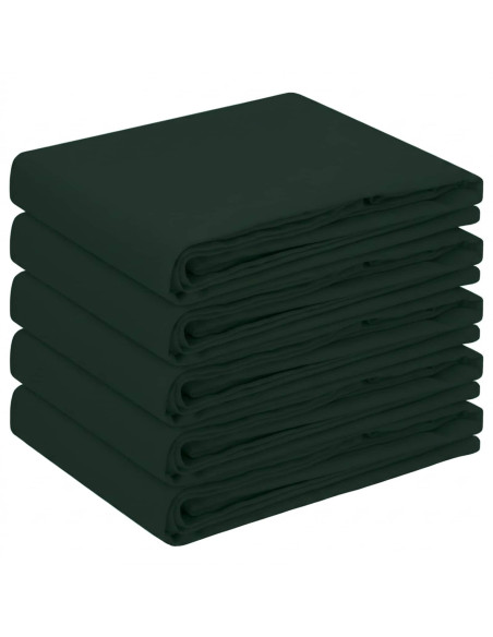Tovaglia da Tavolo 5 pz Verde Scuro 90 x 90 cm Poliestere