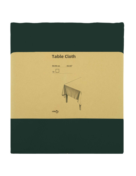 Tovaglia da Tavolo 5 pz Verde Scuro 90 x 90 cm Poliestere