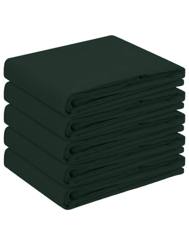 Tovaglia da Tavolo 5 pz Rotondo Verde Scuro Ø 140 cm Poliestere