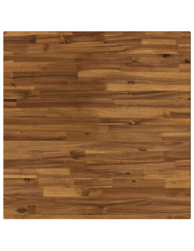 80 x 80 x 75 cm Legno di Acacia Massello Naturale e Nero