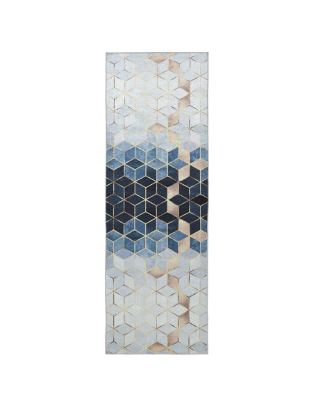 Runner Tappeto LESAKA Argento 100 x 350 cm Velluto diamante