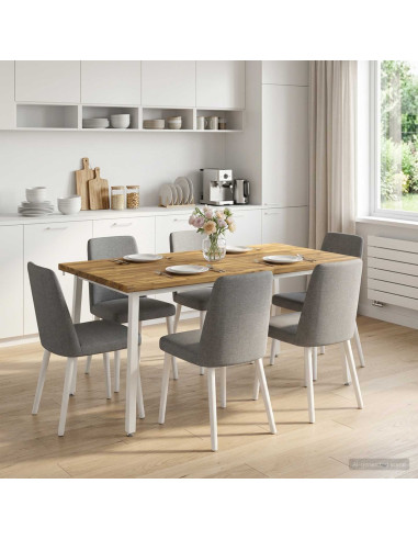 Tavolo da pranzo quadrato 160 x 80 x 75 cm Bianco