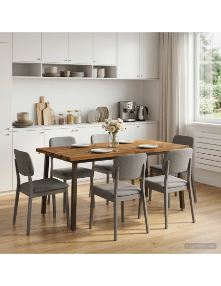 Tavolo da pranzo con bordo vivo 160 x 90 x 75 cm Naturale