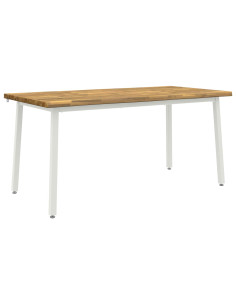 Tavolo da pranzo con bordo vivo 160 x 90 x 75 cm Bianco 2