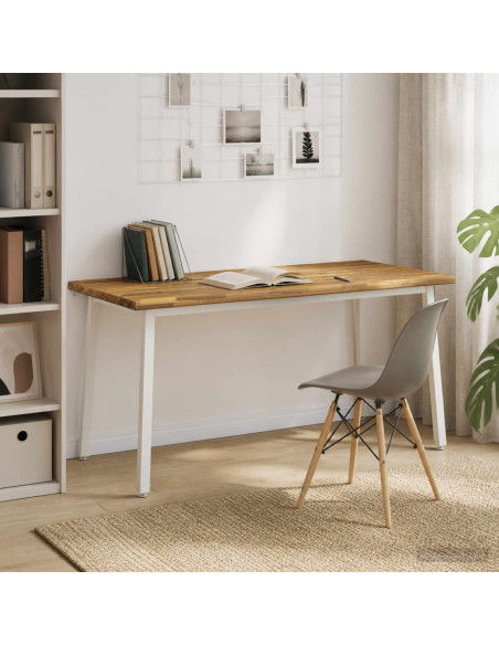 Tavolo da pranzo con bordo vivo 160 x 90 x 75 cm Bianco