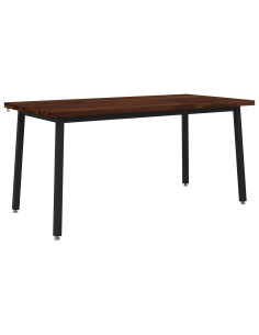 Tavolo da pranzo quadrato 160 x 80 x 75 cm Marrone Scuro 2