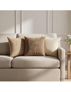 Federa 6 pz HEERLEN Crema 40 x 40 cm Tessuto Chenille