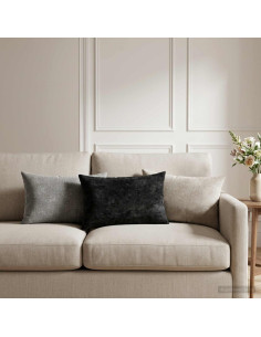 Federa 6 pz HEERLEN Antracite 30 x 50 cm Tessuto Chenille