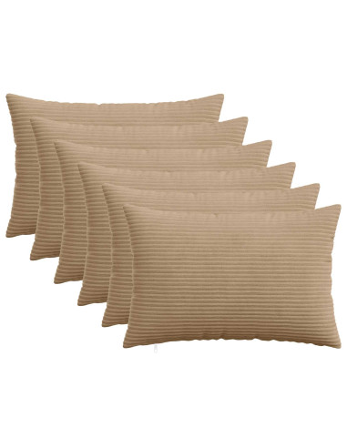 Federa 6 pcs HEERLEN Marrone 40 x 60 cm corduroy