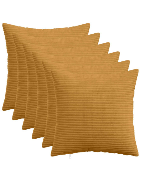 Federa 6 pcs HEERLEN Giallo 40 x 40 cm corduroy