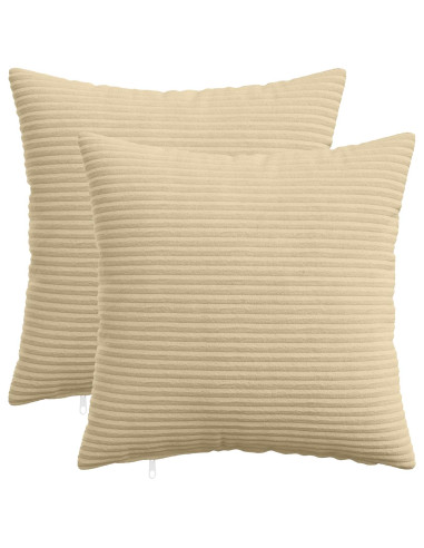 Federa 2 pcs HEERLEN Verde Grigio 35 x 35 cm corduroy