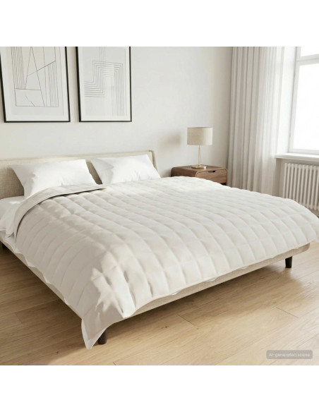 Coperta Ponderata Bianco 220 x 260 cm 15 kg 100% Cotone 205T
