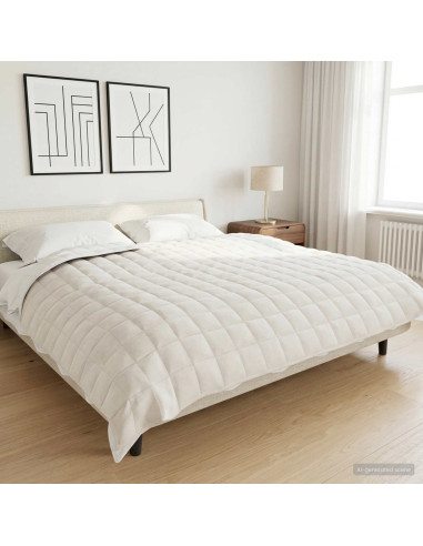Coperta Ponderata Bianco 220 x 235 cm 15 kg 100% Cotone 205T