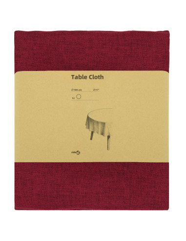 Tovaglia da Tavolo 5 pz Rotondo Rosso Vino Ø 180 cm