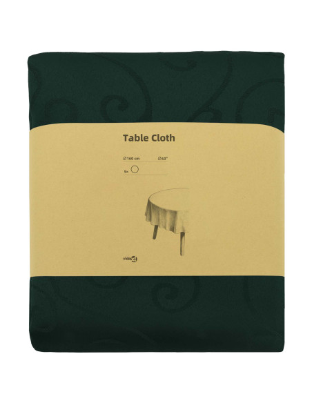 Tovaglia da Tavolo 5 pz Rotondo Verde Scuro Ø 160 cm