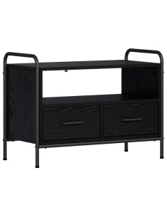 Mobile TV 67,5 x 33 x 50 cm Rovere Nero Legno ingegnerizzato