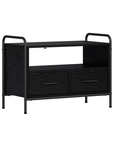 Mobile TV 67,5 x 33 x 50 cm Rovere Nero Legno ingegnerizzato