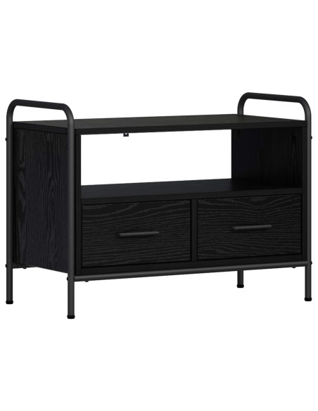 Mobile TV 67,5 x 33 x 50 cm Rovere Nero Legno ingegnerizzato