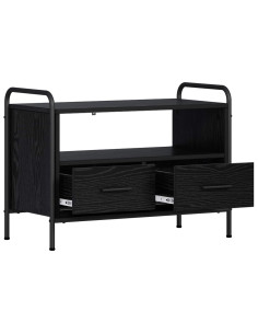 Mobile TV 67,5 x 33 x 50 cm Rovere Nero Legno ingegnerizzato 2