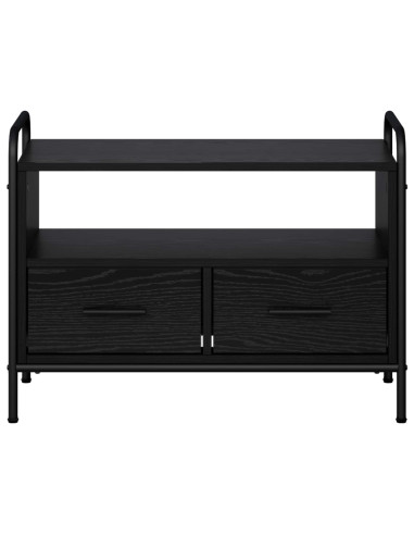 Mobile TV 67,5 x 33 x 50 cm Rovere Nero Legno ingegnerizzato