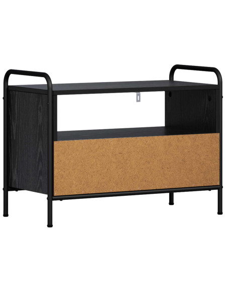Mobile TV 67,5 x 33 x 50 cm Rovere Nero Legno ingegnerizzato