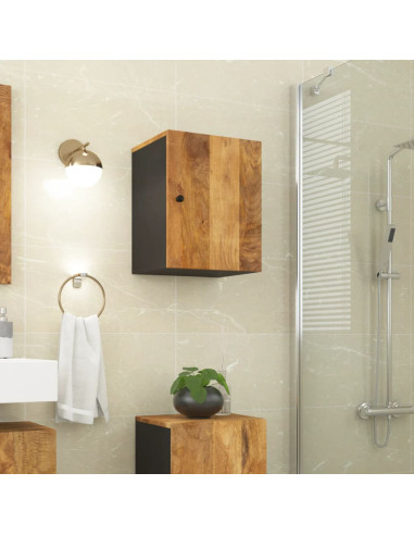 Mobile da Bagno a Parete 38x33x48 cm in Legno Massello di Mango