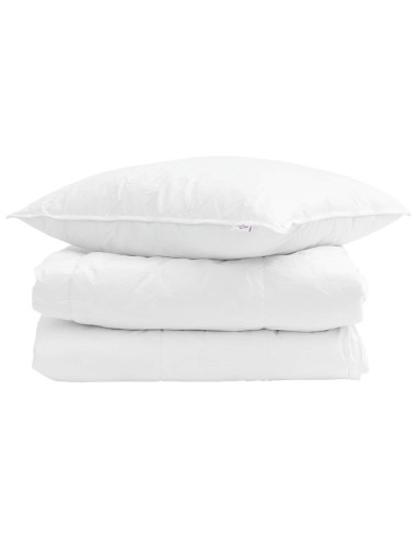 Duvet Estivo con cuscino 2 pcs Bianco Piuma d'anatra
